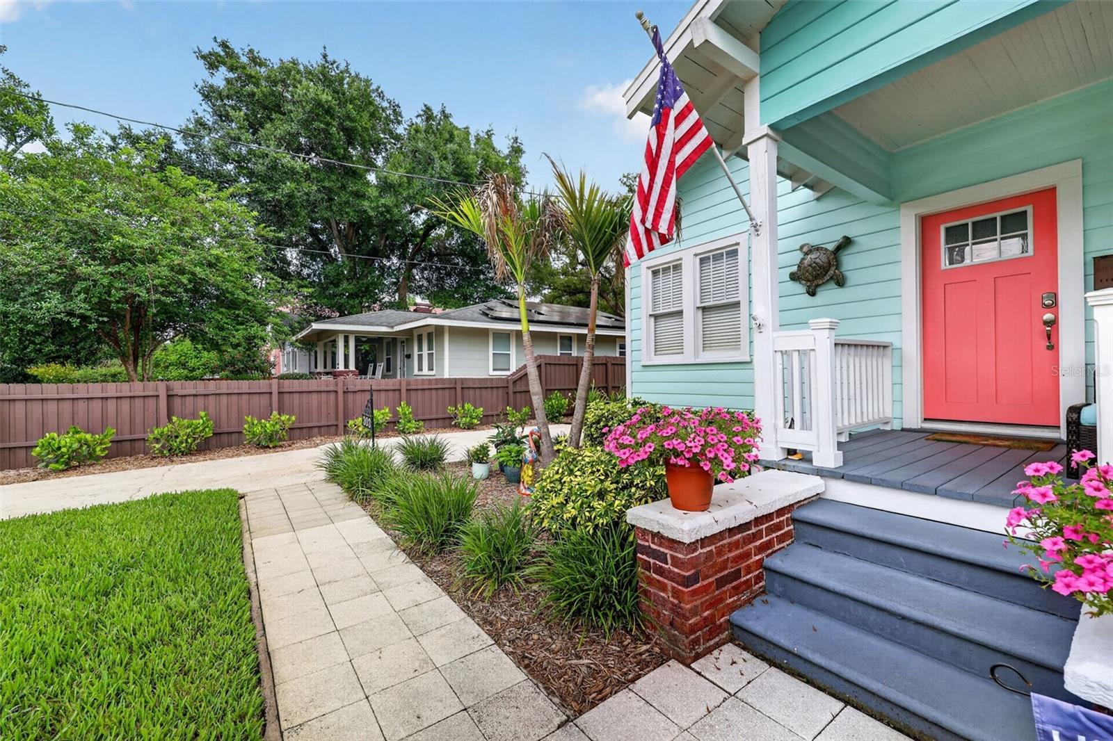 Beautifully landscaped front yard