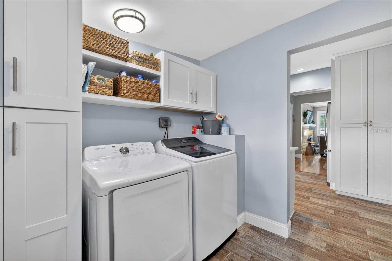 Inside Laundry Room with Storage