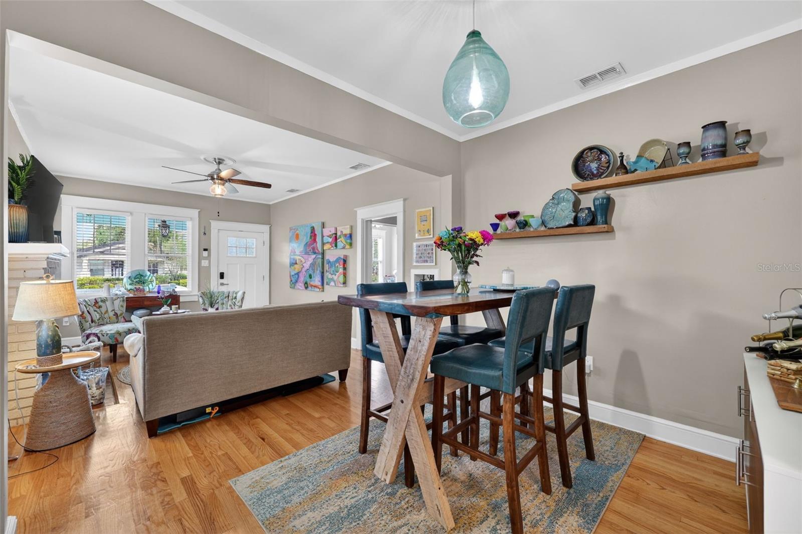 Open-concept living and dining area