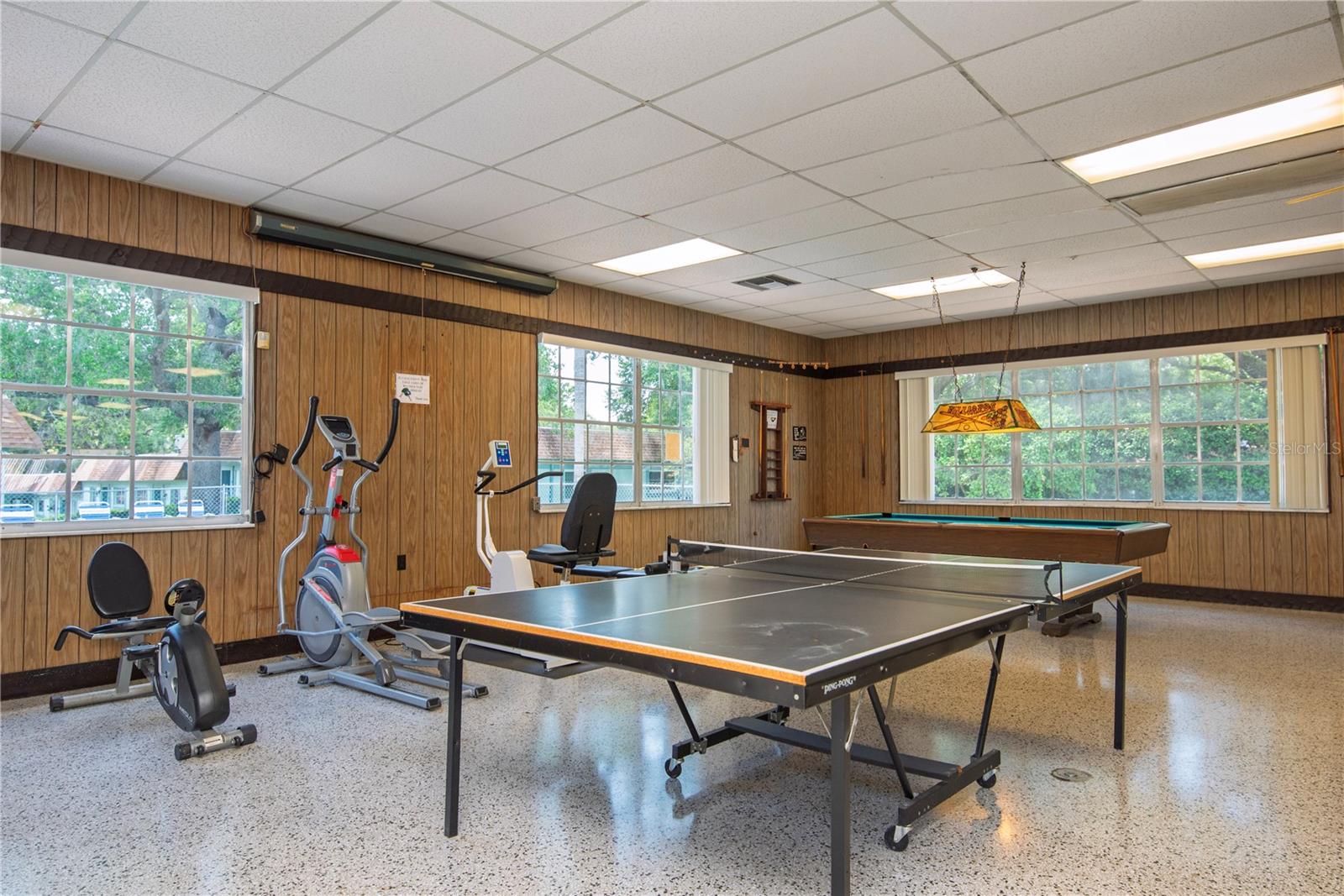 Clubhouse ping-pong table.