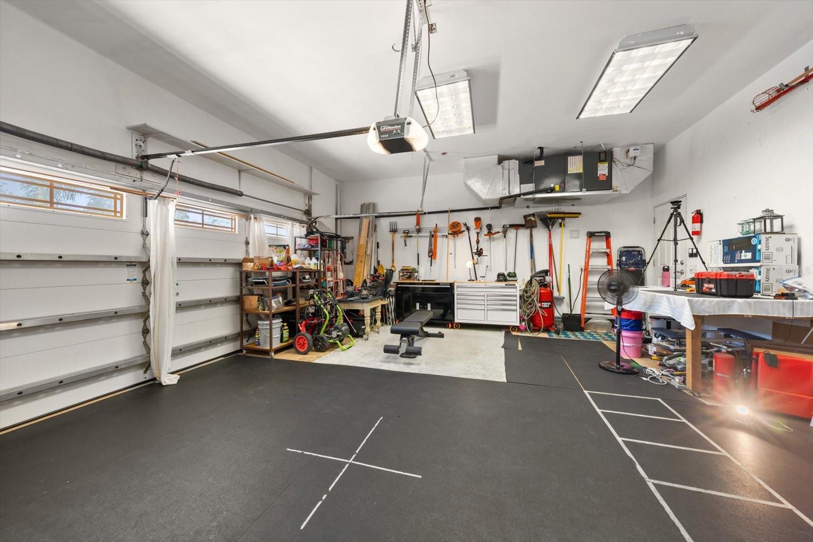 3 Car Garage with Rubber Flooring