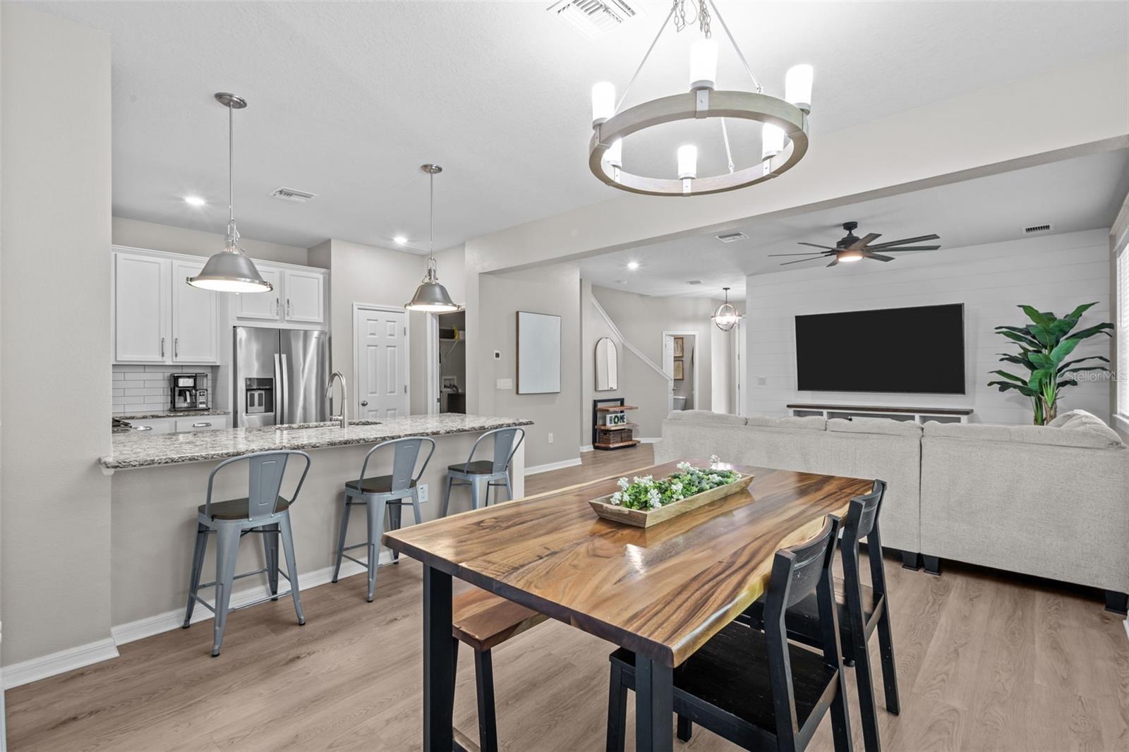Bright dining space offers room for everyday meals and entertaining