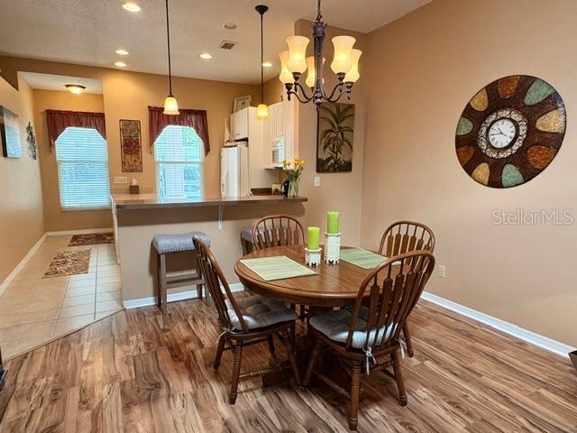 dining next to kitchen