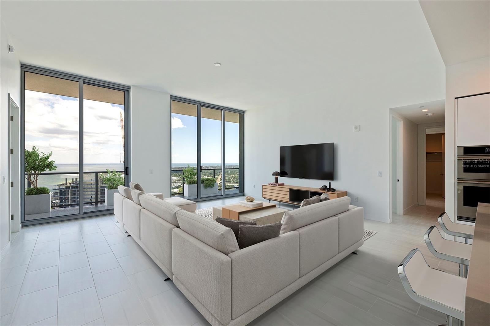 Living room picture is virtually staged
