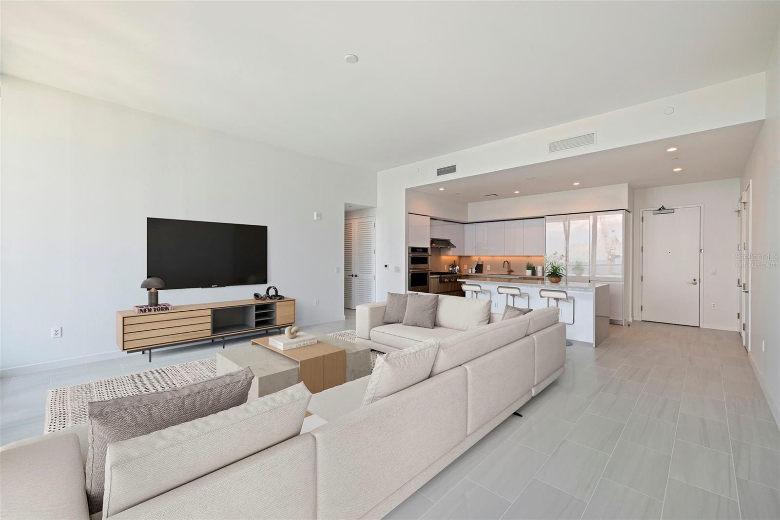 Living room picture is virtually staged