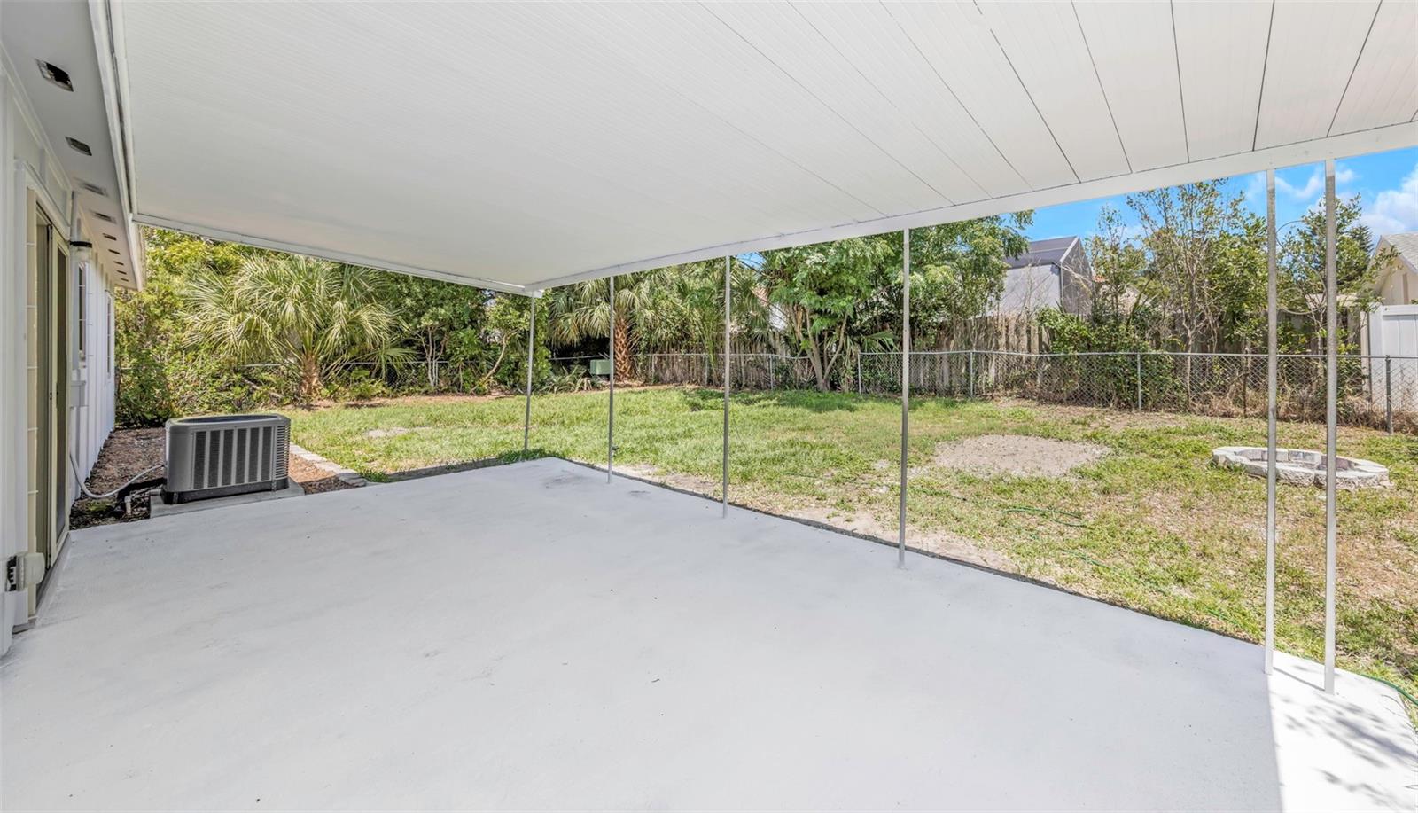 Open fenced back yard