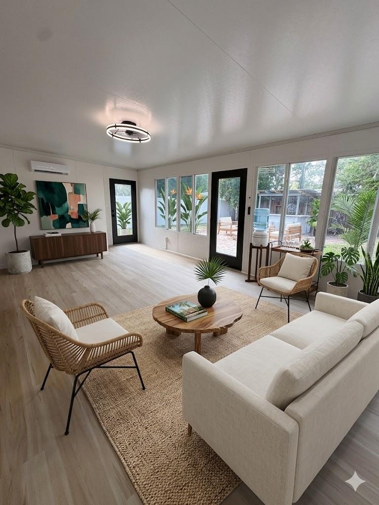 Virtually staged, family room