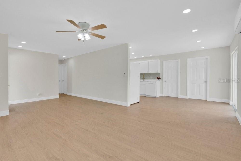 Open Concept Combination Living Room and Dining Room