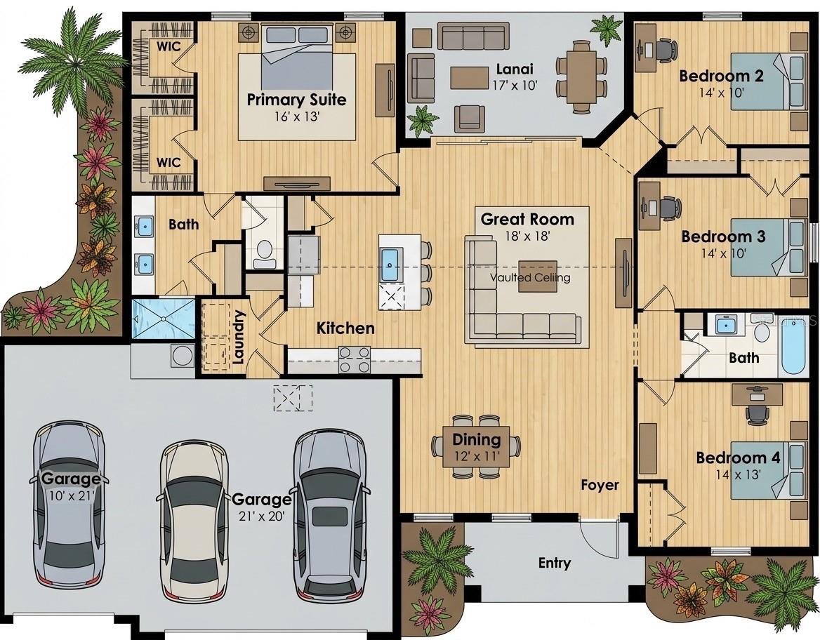 3 Car garage 4 bedroom