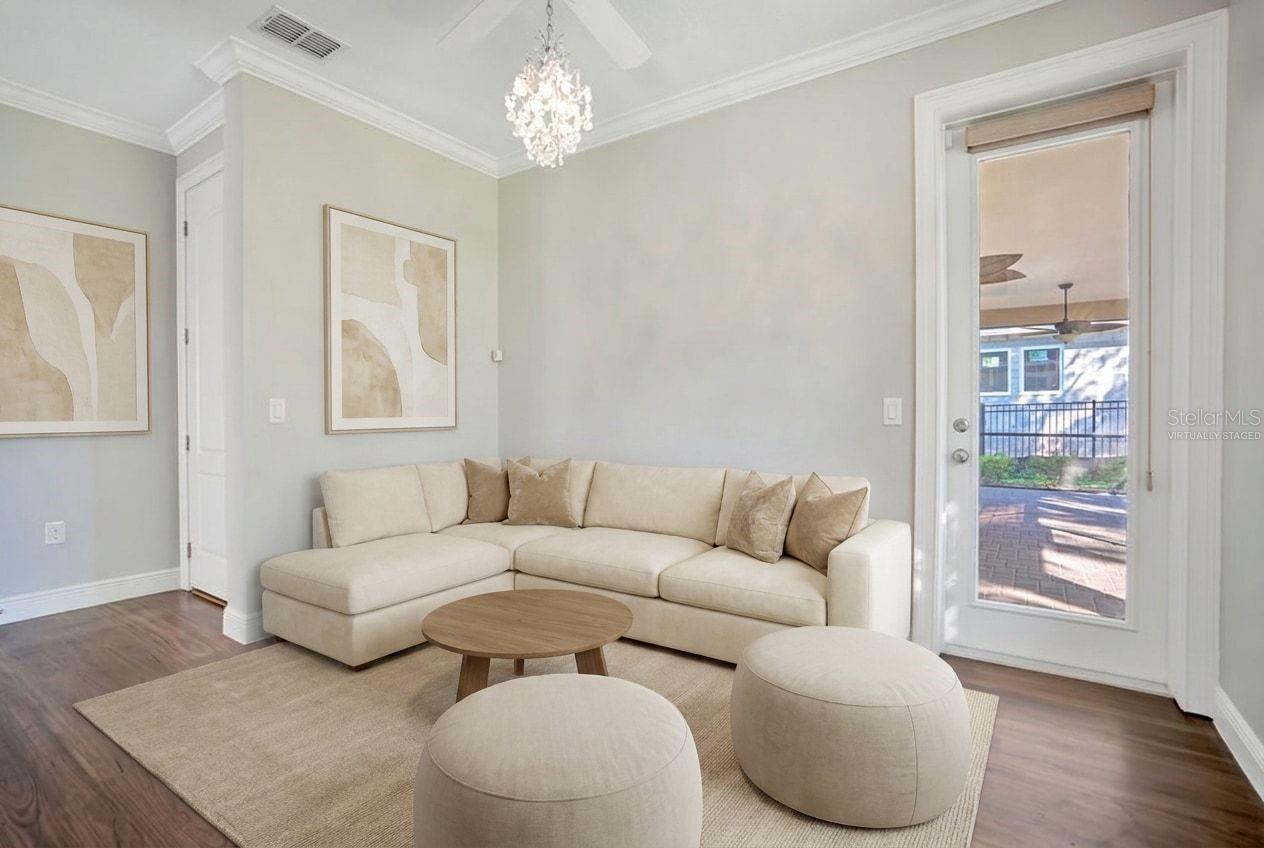 Virtually Staged Sitting Alcove or flex area in Primary Bedroom.