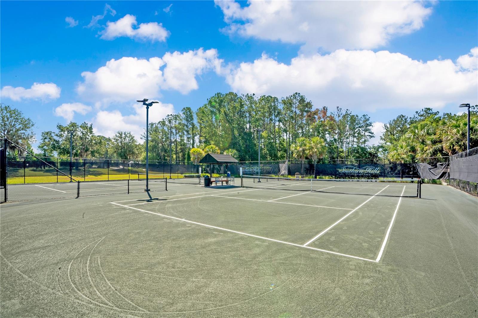 Community tennis courts, pickleball courts.