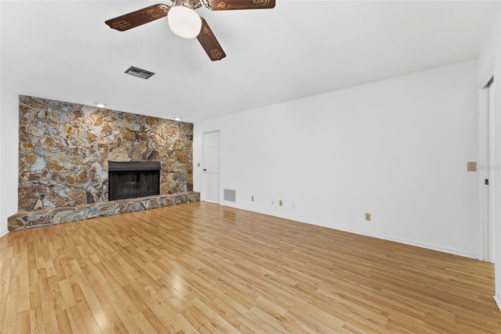Stone Accent Fireplace