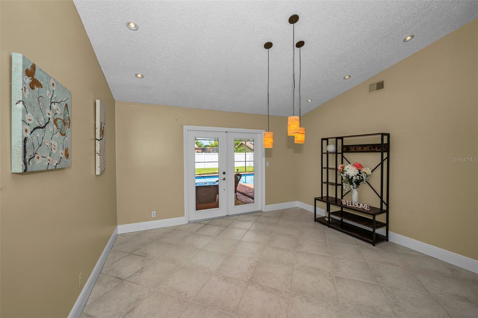 Living room looking onto the pool