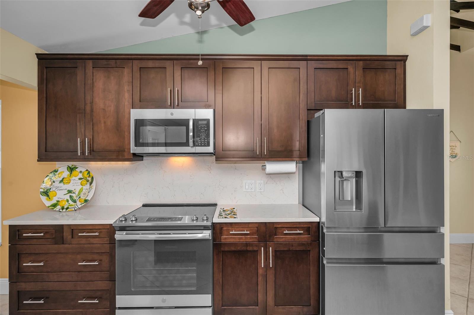 Gleaming open kitchen