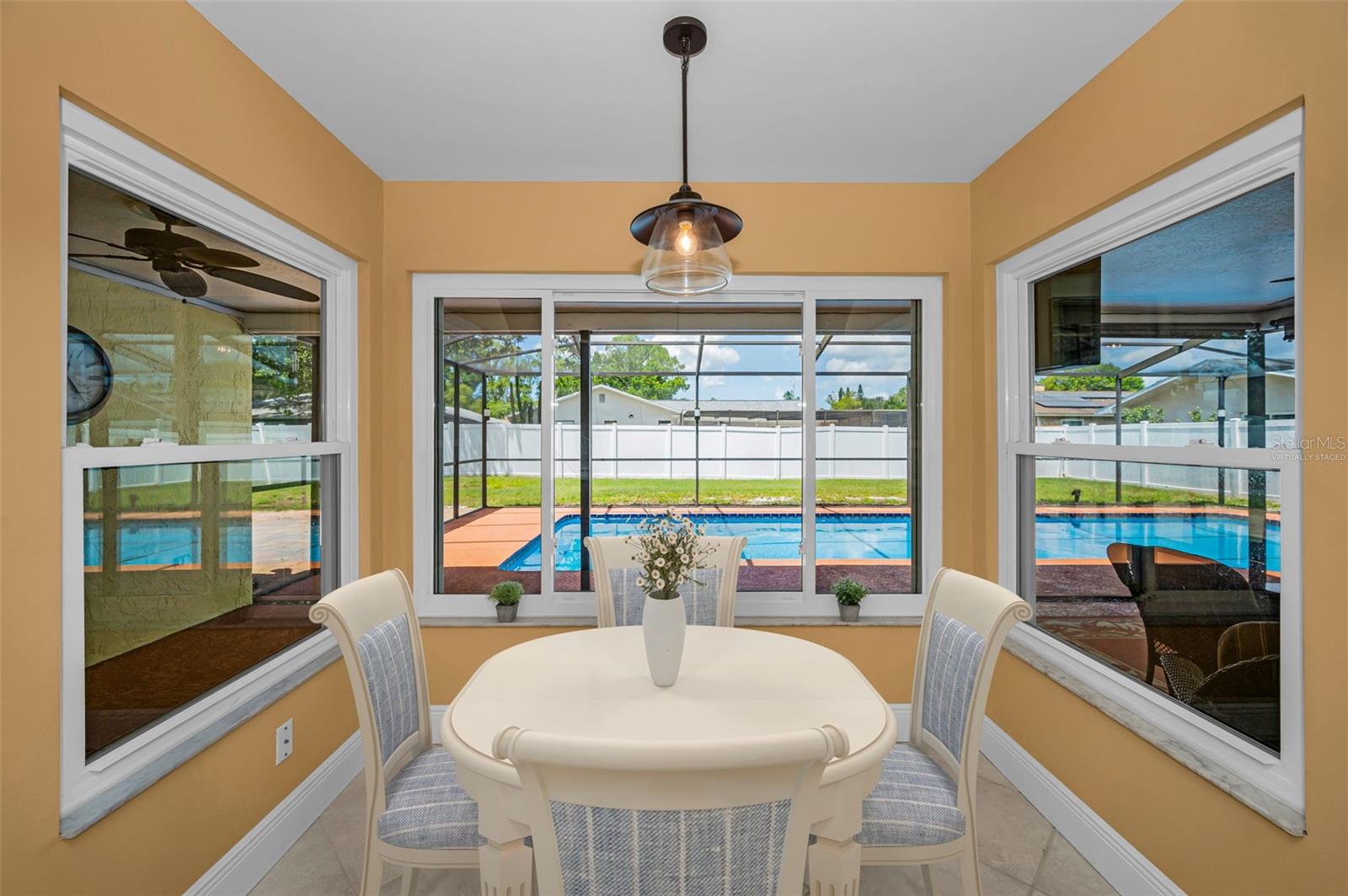 Dining nook off kitchen - virtually staged