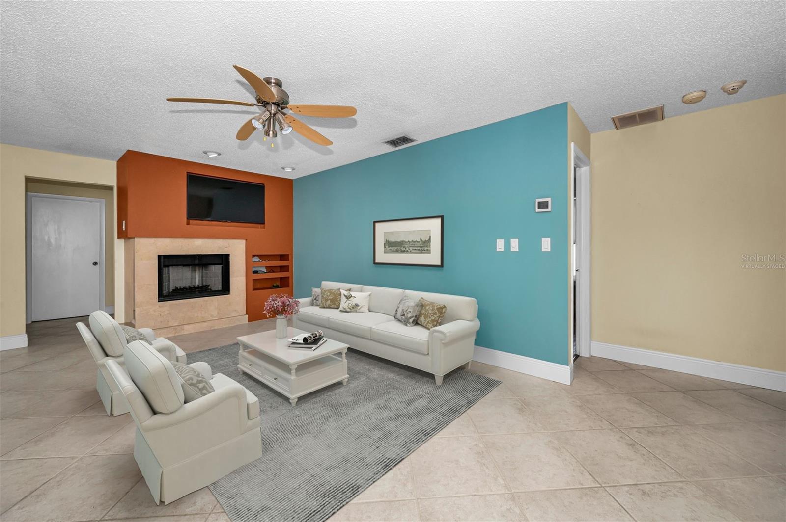 Virtually staged Family Room