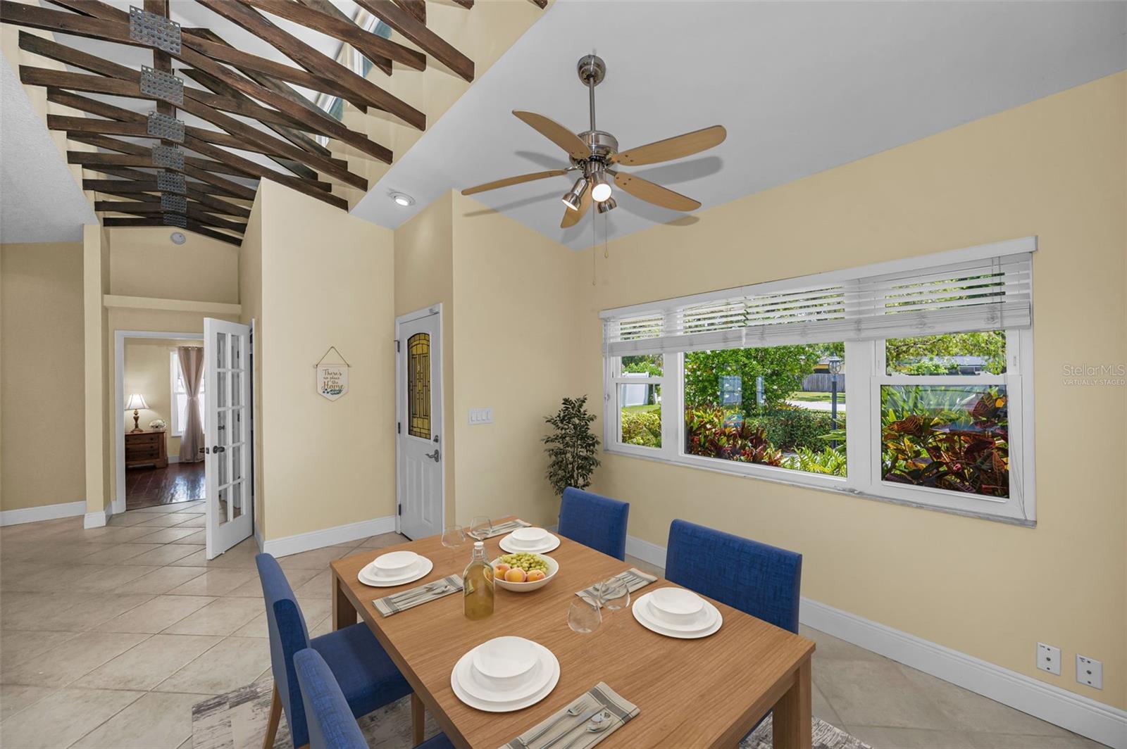 Virtually staged Dining/great room