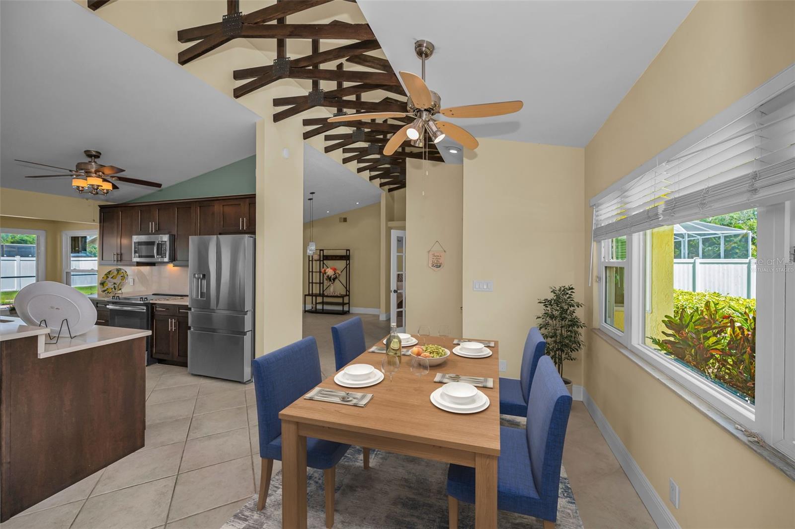 Dining/great room virtually staged