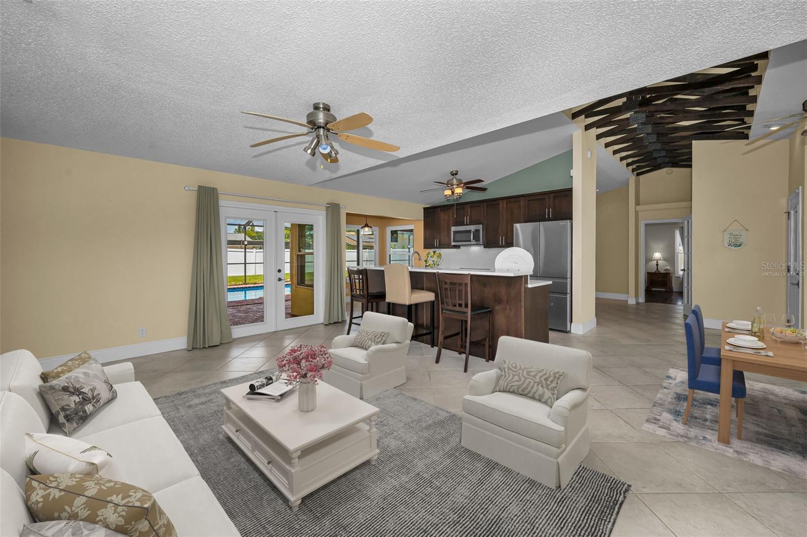Family/great room virtually staged