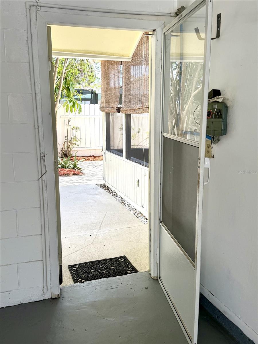 Garage door to back yard