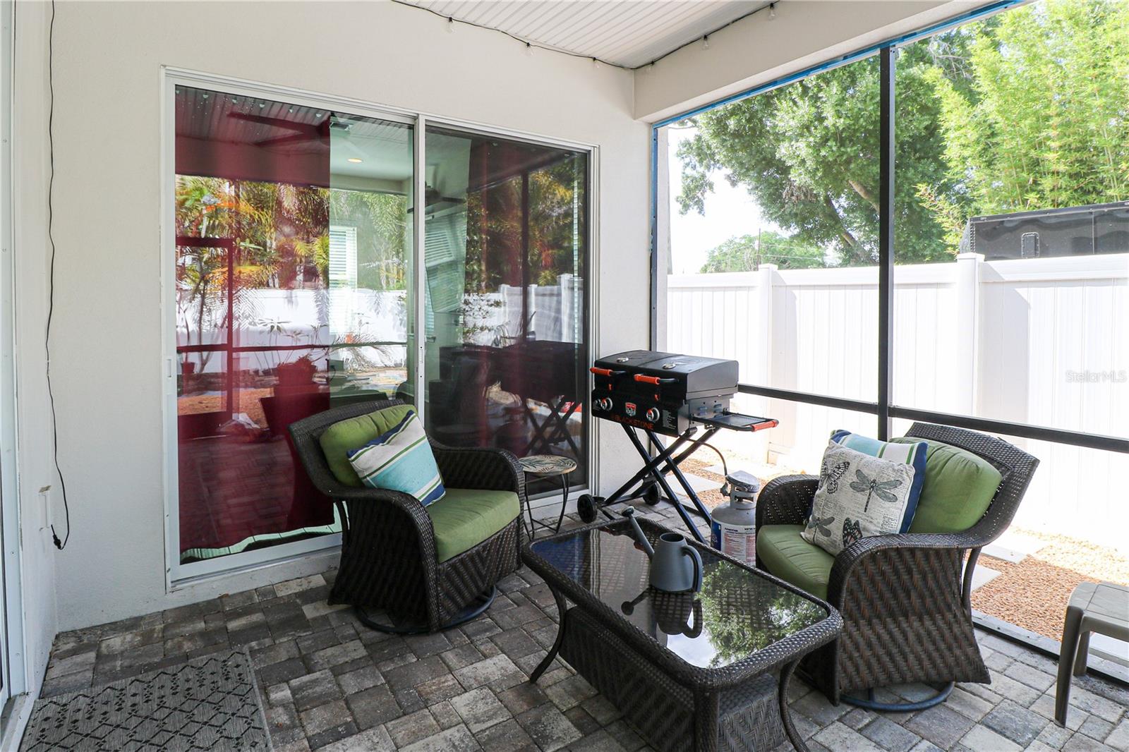 Screened Rear Porch with plenty of privacy