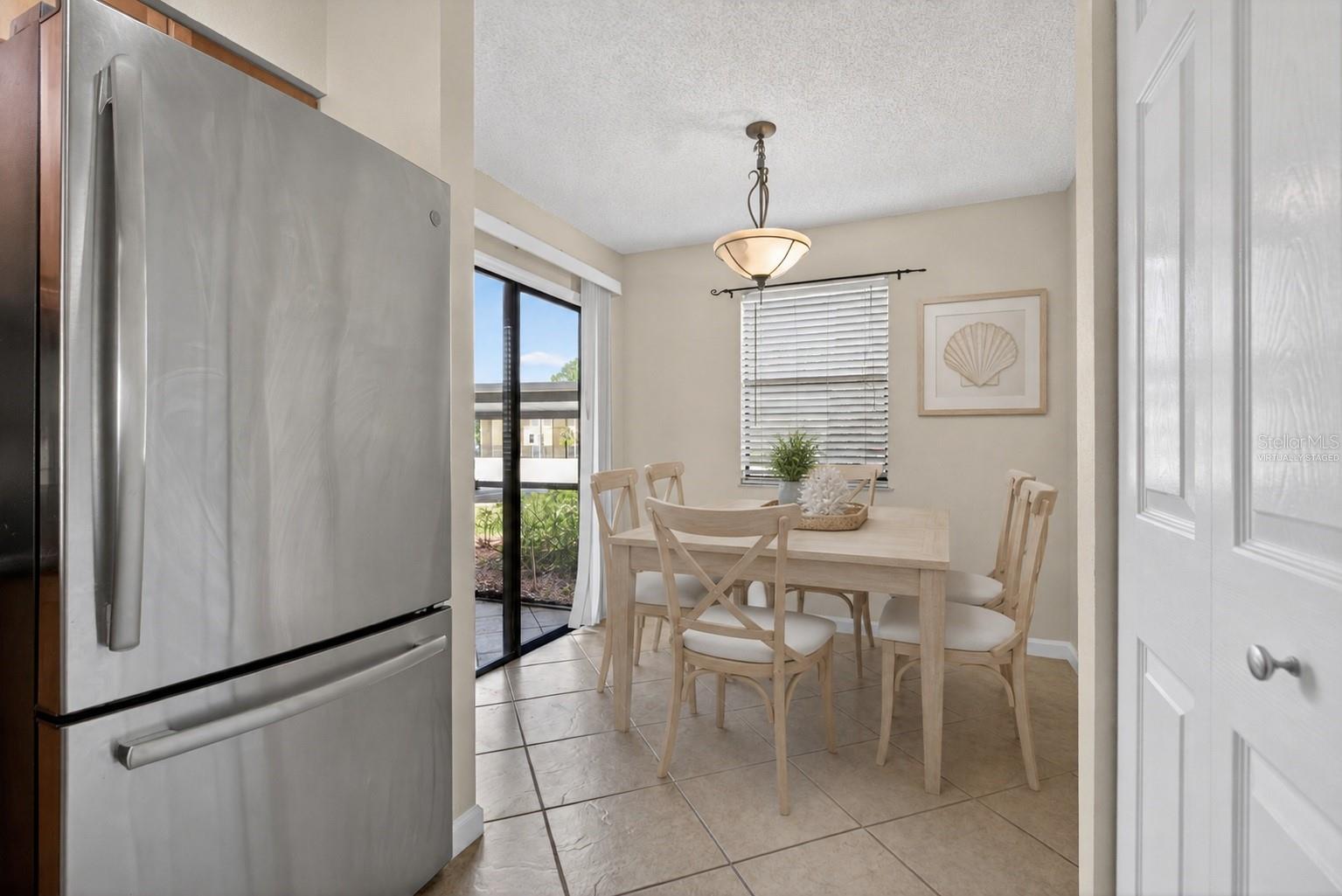Virtually staged dining room.