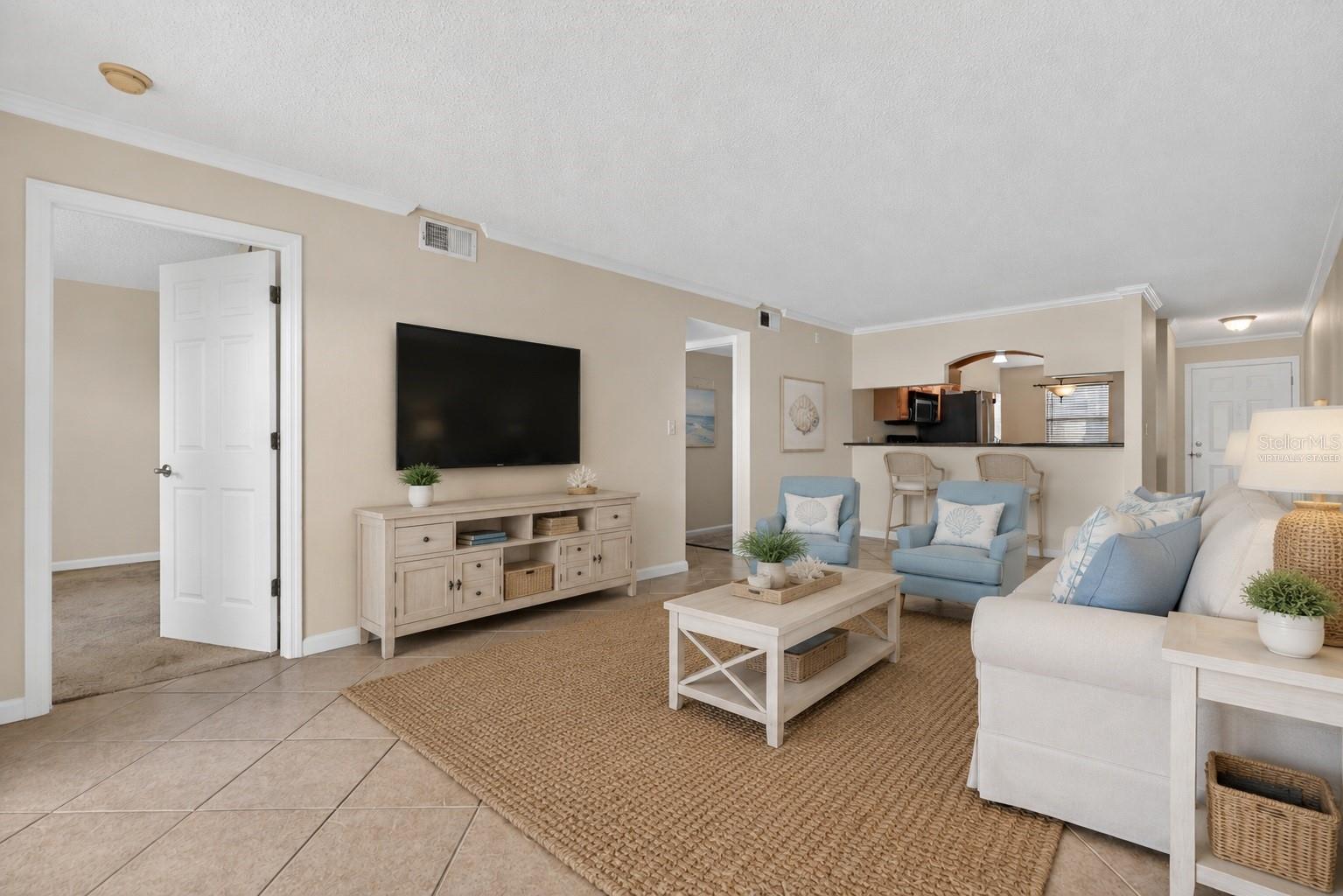 Virtually staged living room.