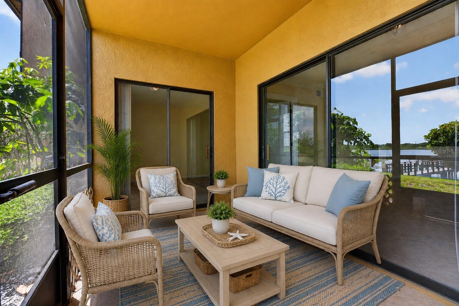 Virtually staged back lanai.
