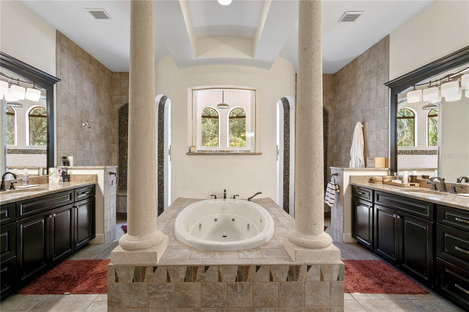 Relaxing soaking tub centerpiece