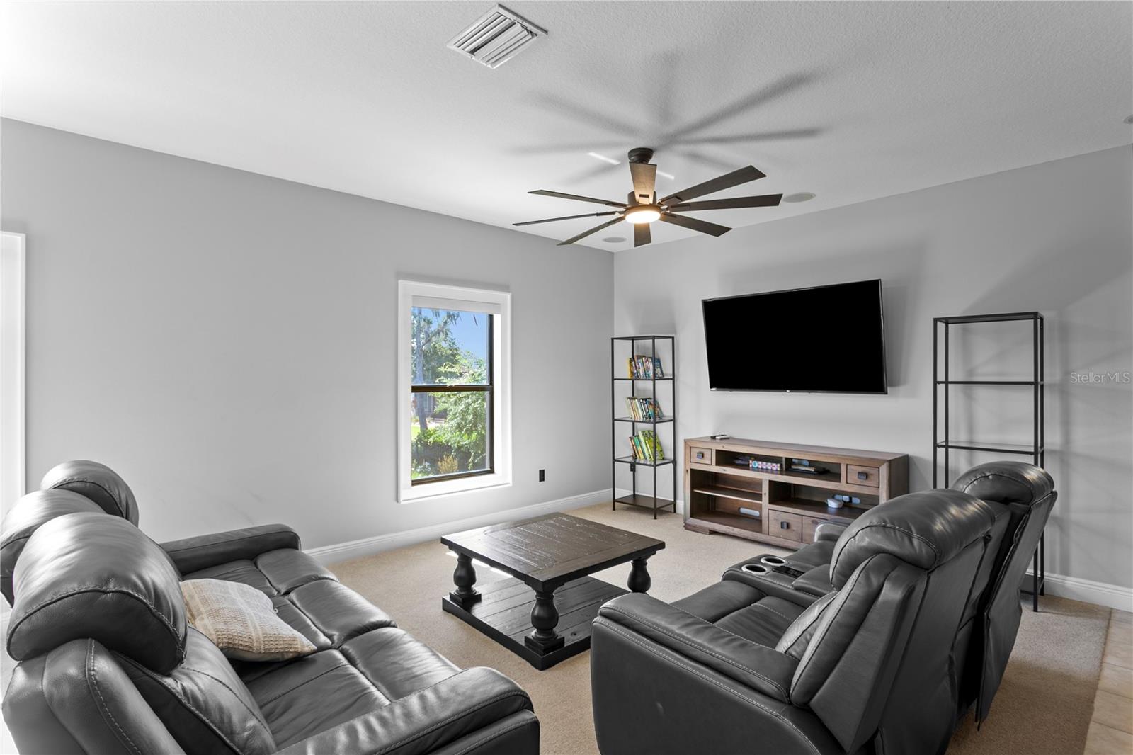 Flexible media or game room setup.