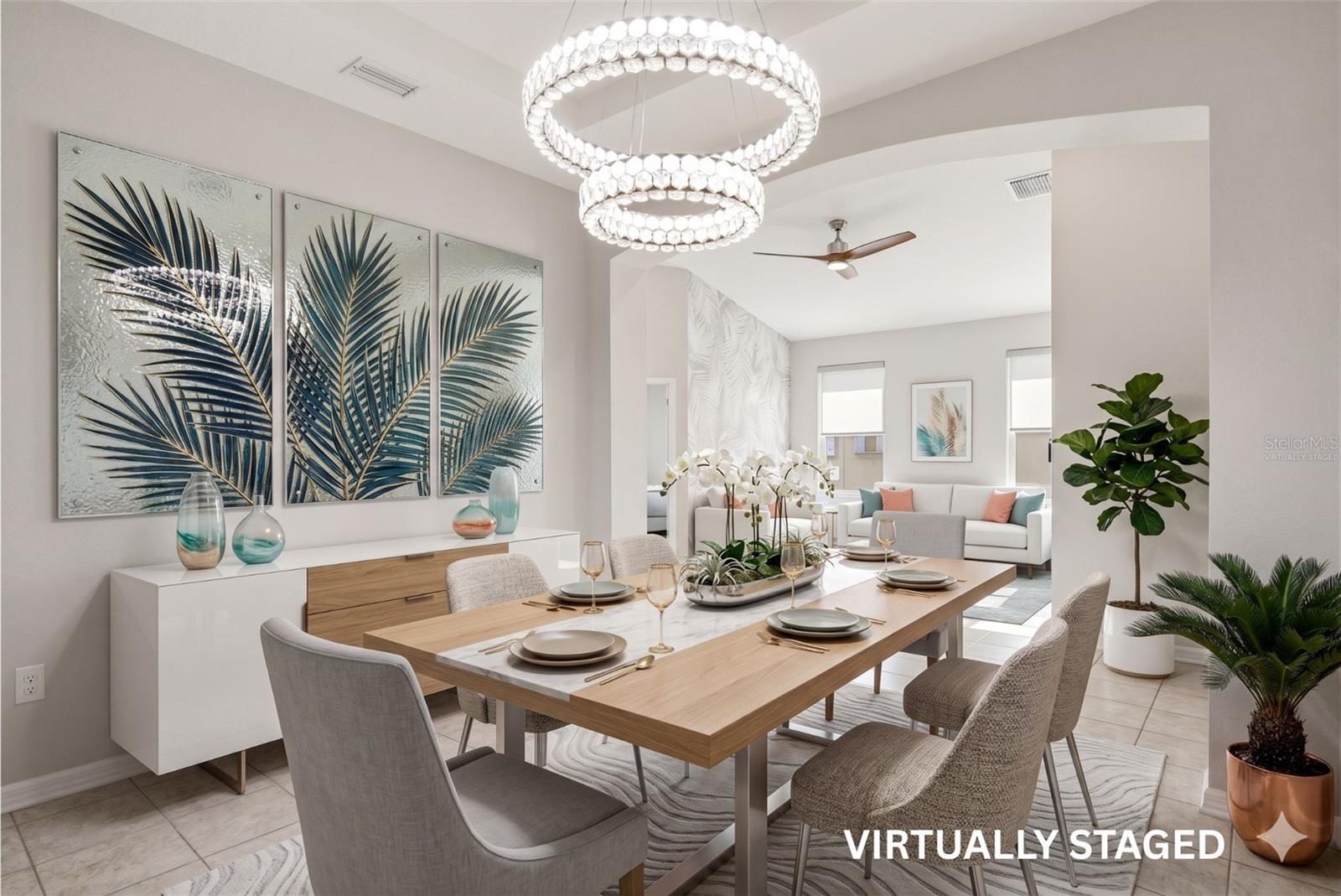 Dining and Family Room Virtually Staged