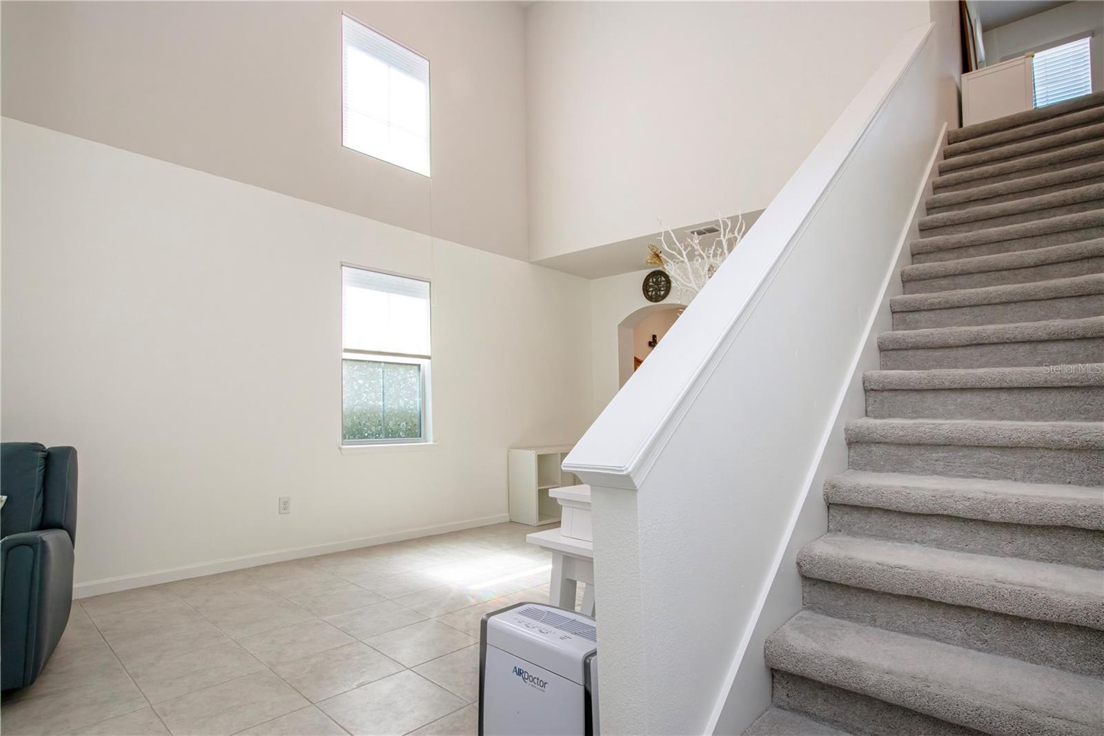 Neutral two-tone painted walls