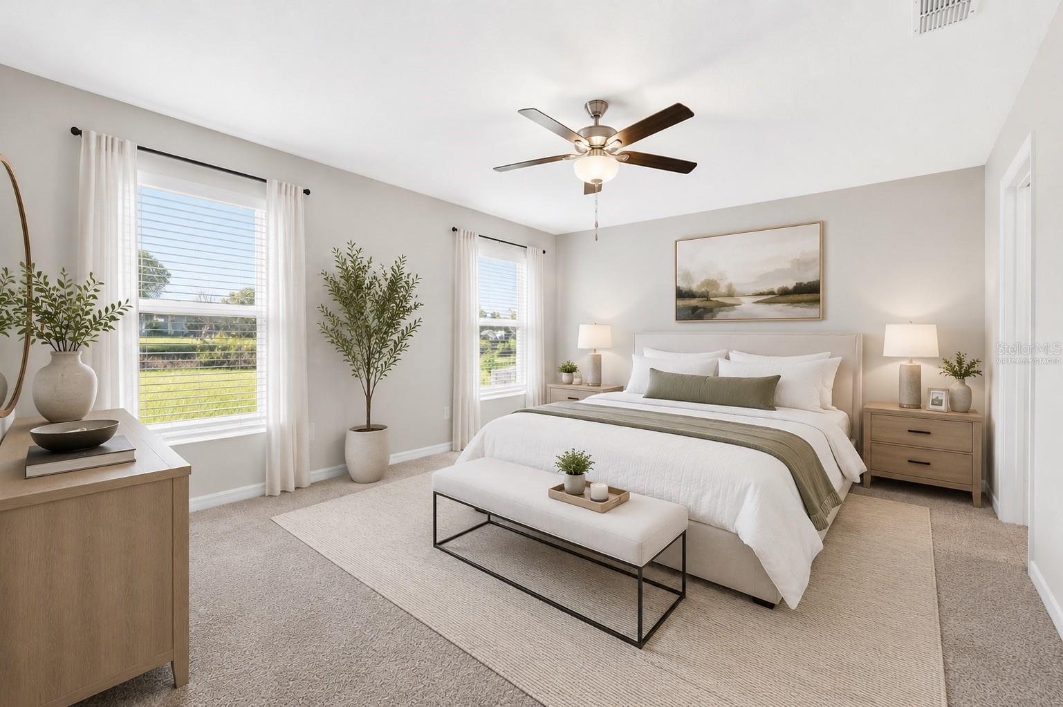 Virtually Staged Primary Suite