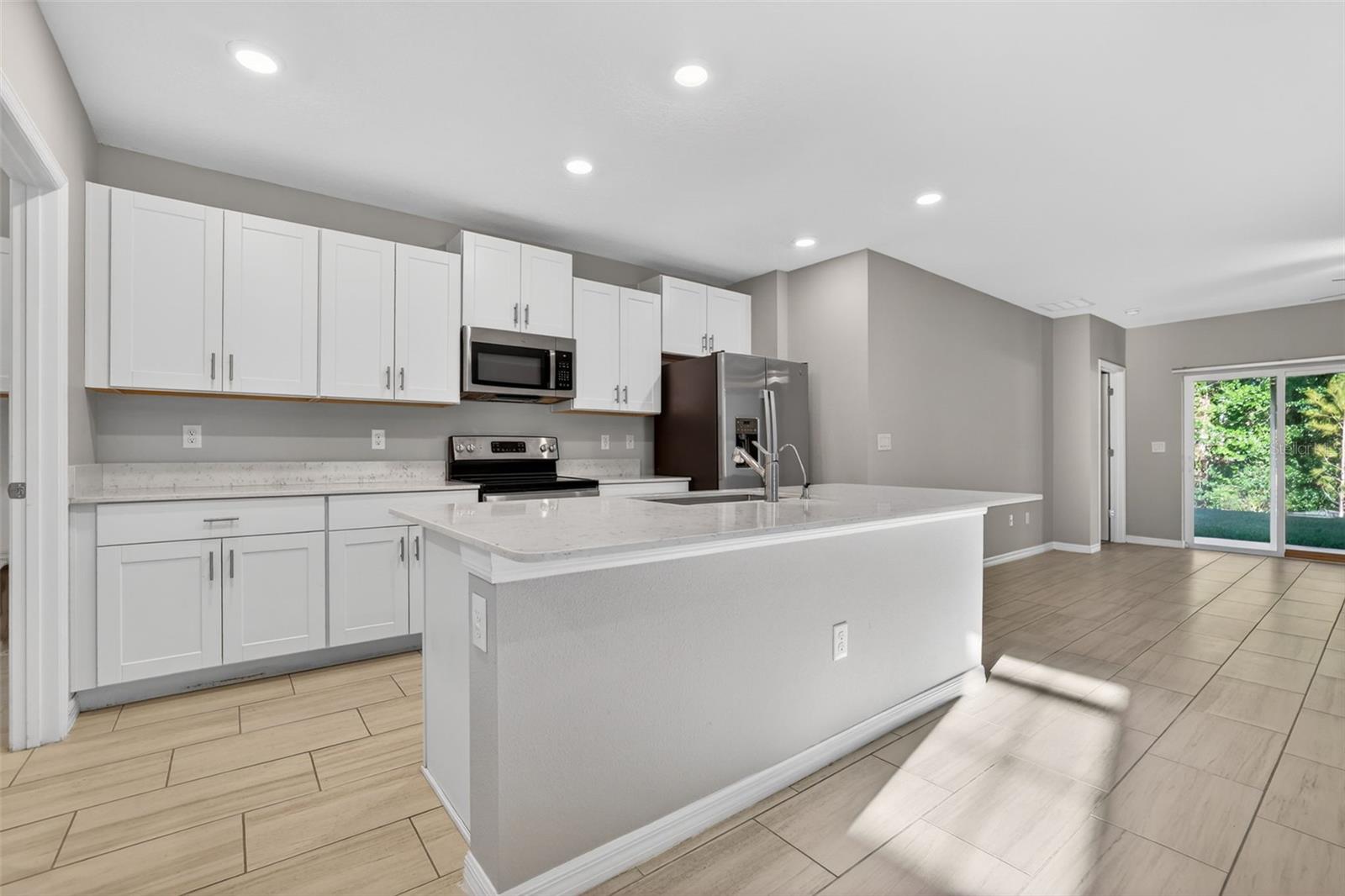 Chefs Kitchen with White Cabinets