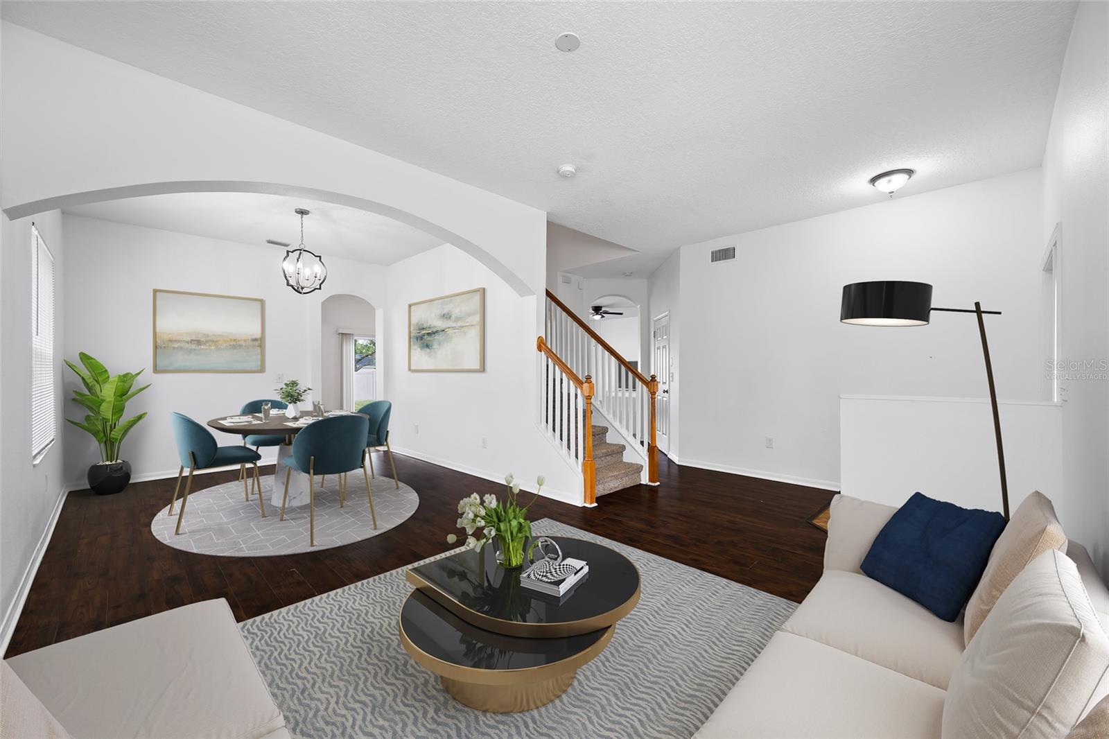 Virtually Staged of Possibilities for Living/Dining area