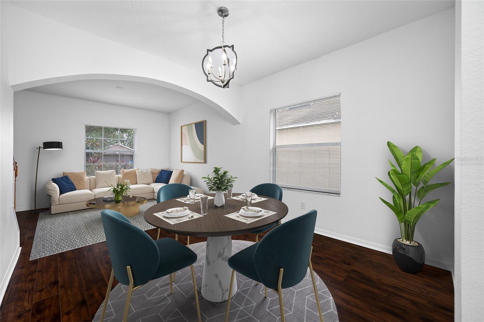 Virtually Staged Living/Dining area