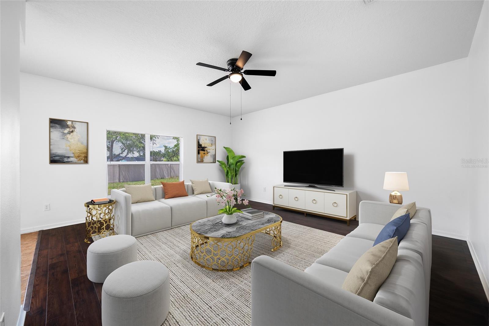 Virtually Staged Family Room Suggestion