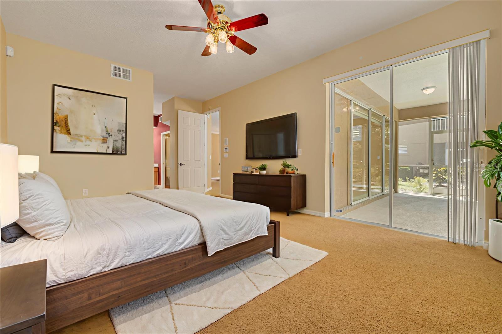 Primary bedroom, virtually staged