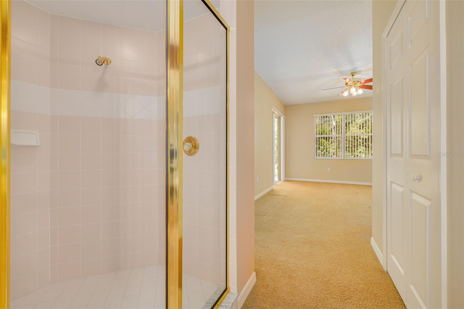 Separate step-in shower in the primary bathroom
