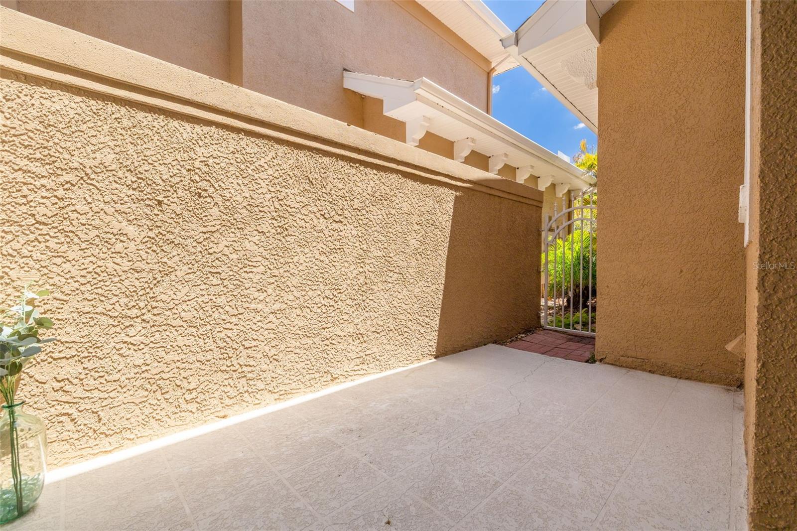 Private, gated courtyard