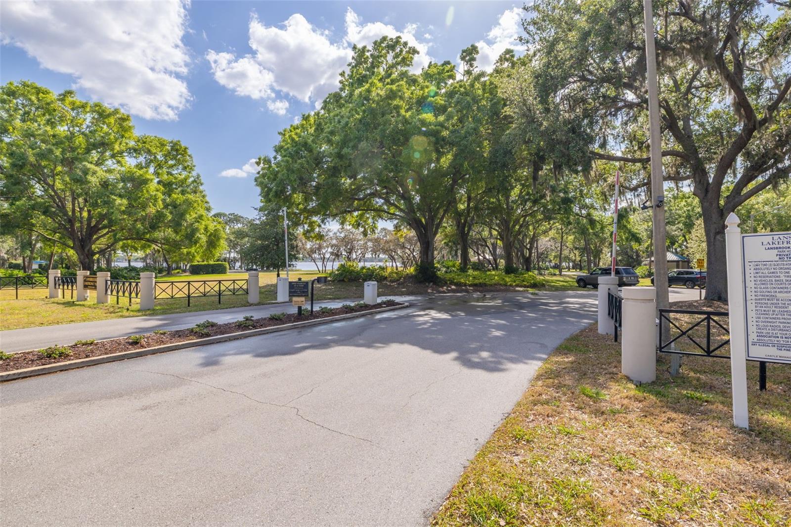 Lakefront Park, for residents only, with a boat launch to Lake Tarpon, playground, walking trails, day dock and restrooms