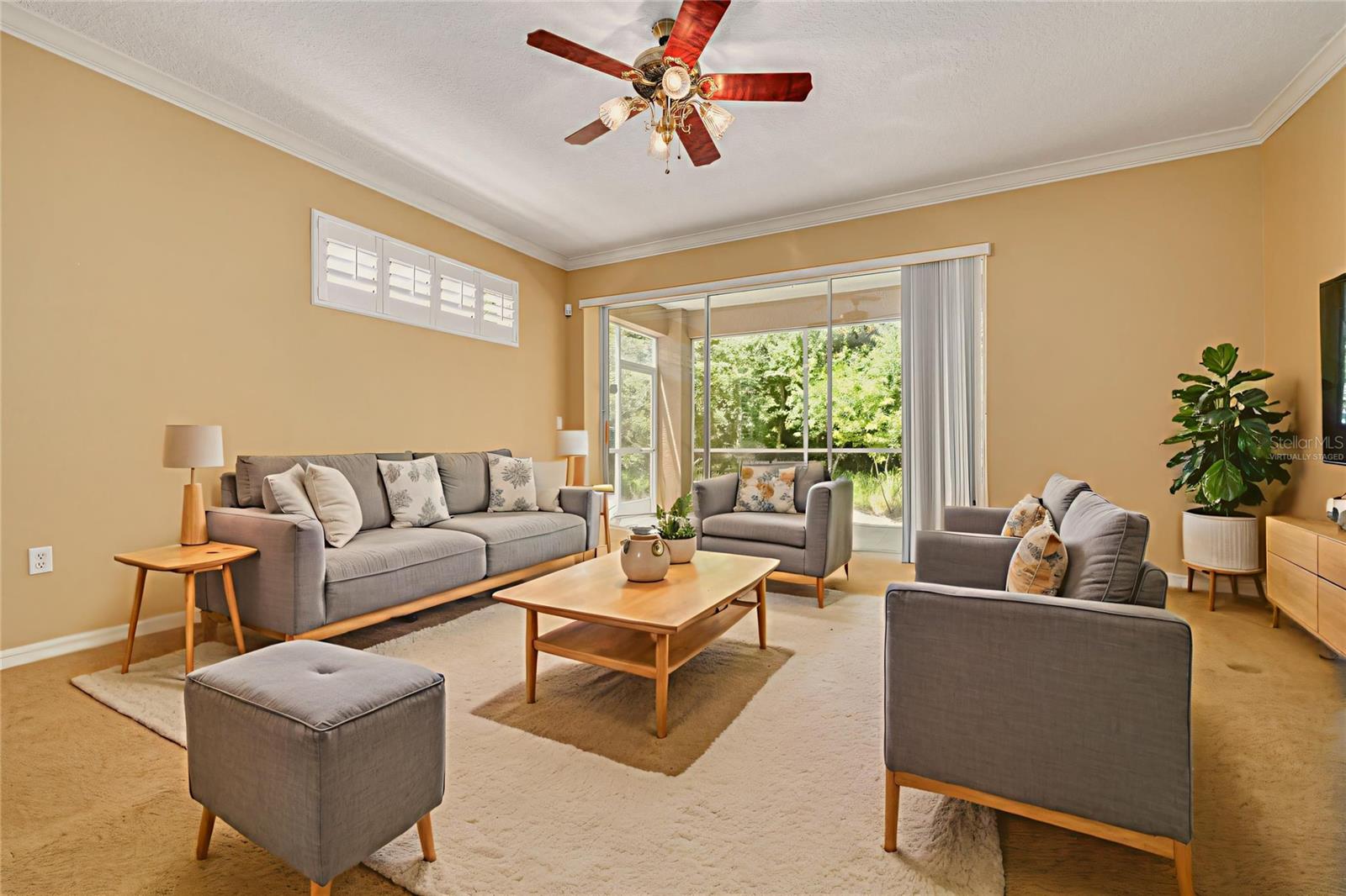 Living room - virtually staged
