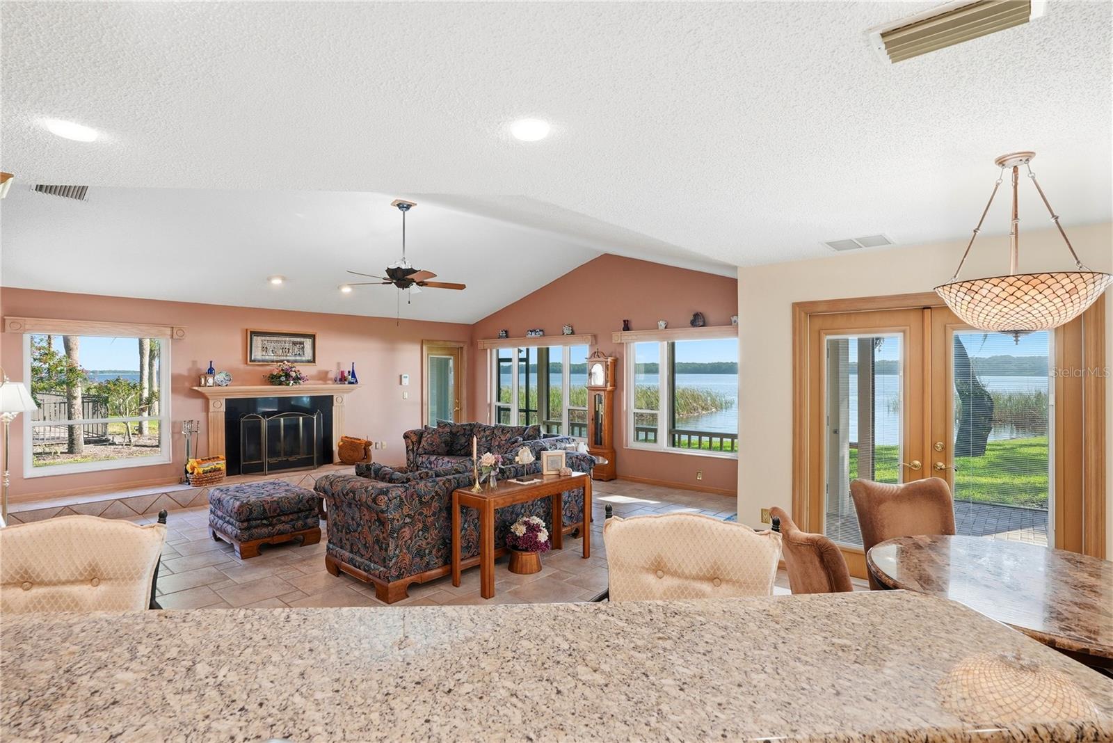 This is your view of the lake from your kitchen.