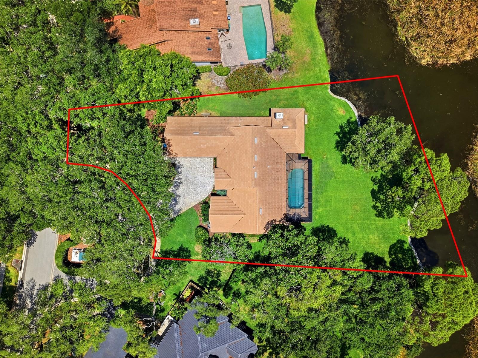 The 0.55 acre lot allows forspace to grow. The home isslightly offset from theneighbors, providing privacy.