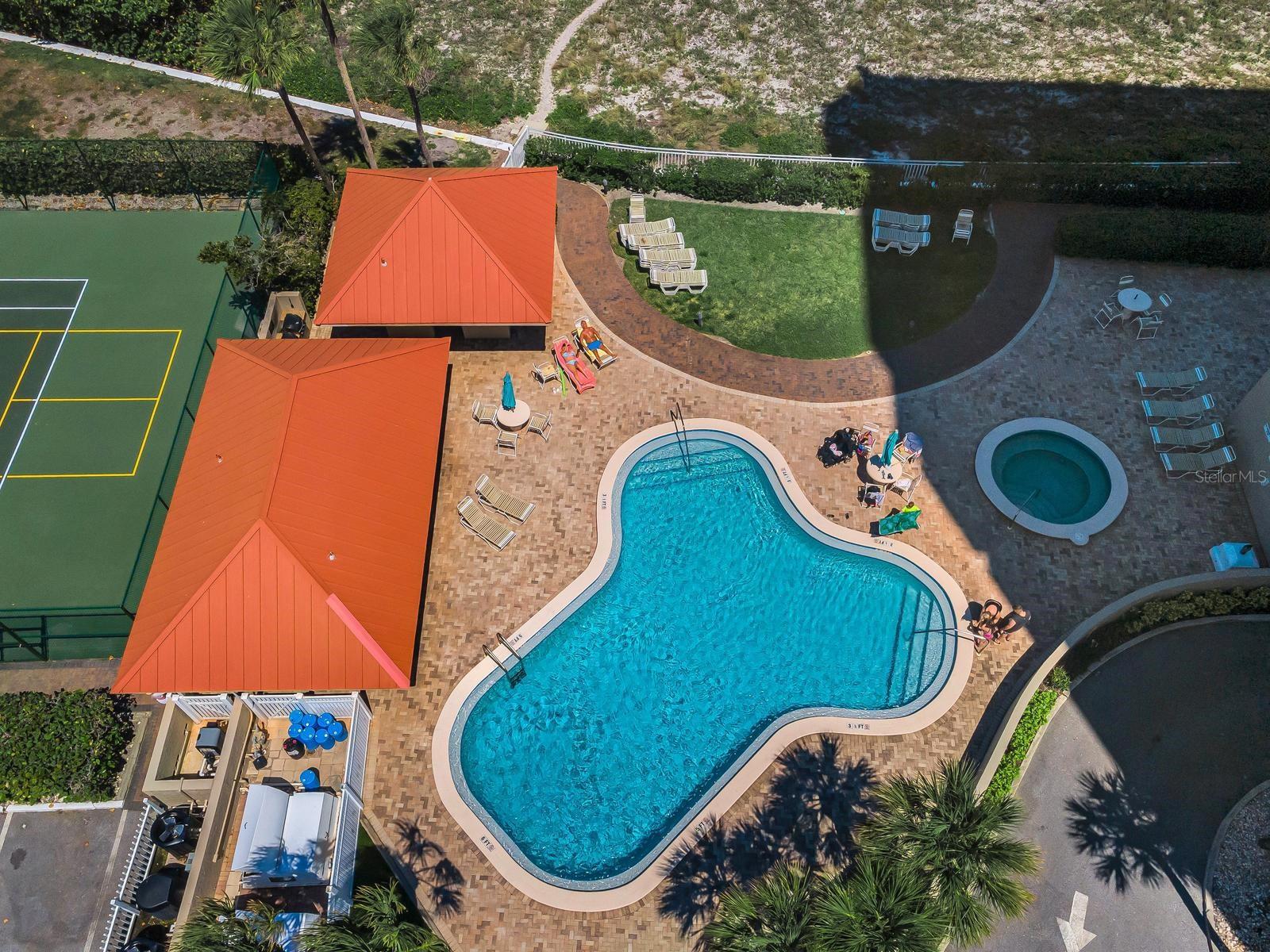Lighthouse Towers offer the finest of Amenities including Gulf-Front Heated Pool & Spa, Covered Cabana with Grill Area, Tennis & Pickleball Court, Shuffleboard & Basketball Ideal for the Perfect Beach Day!