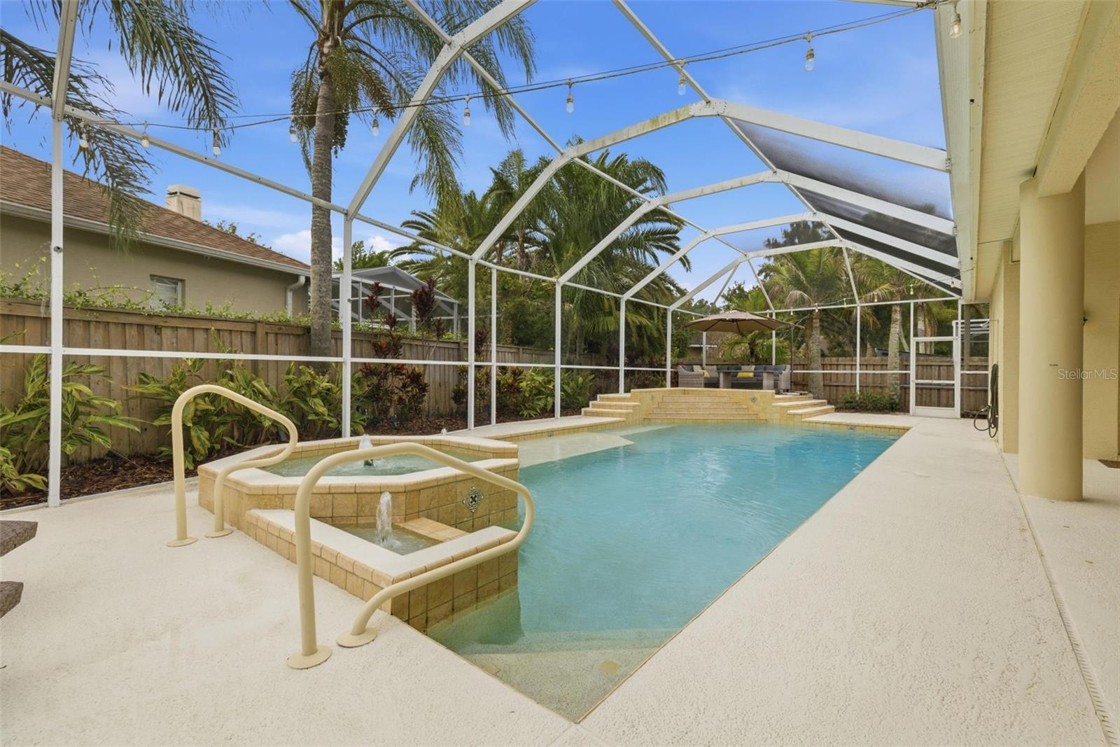 Large pool and spa