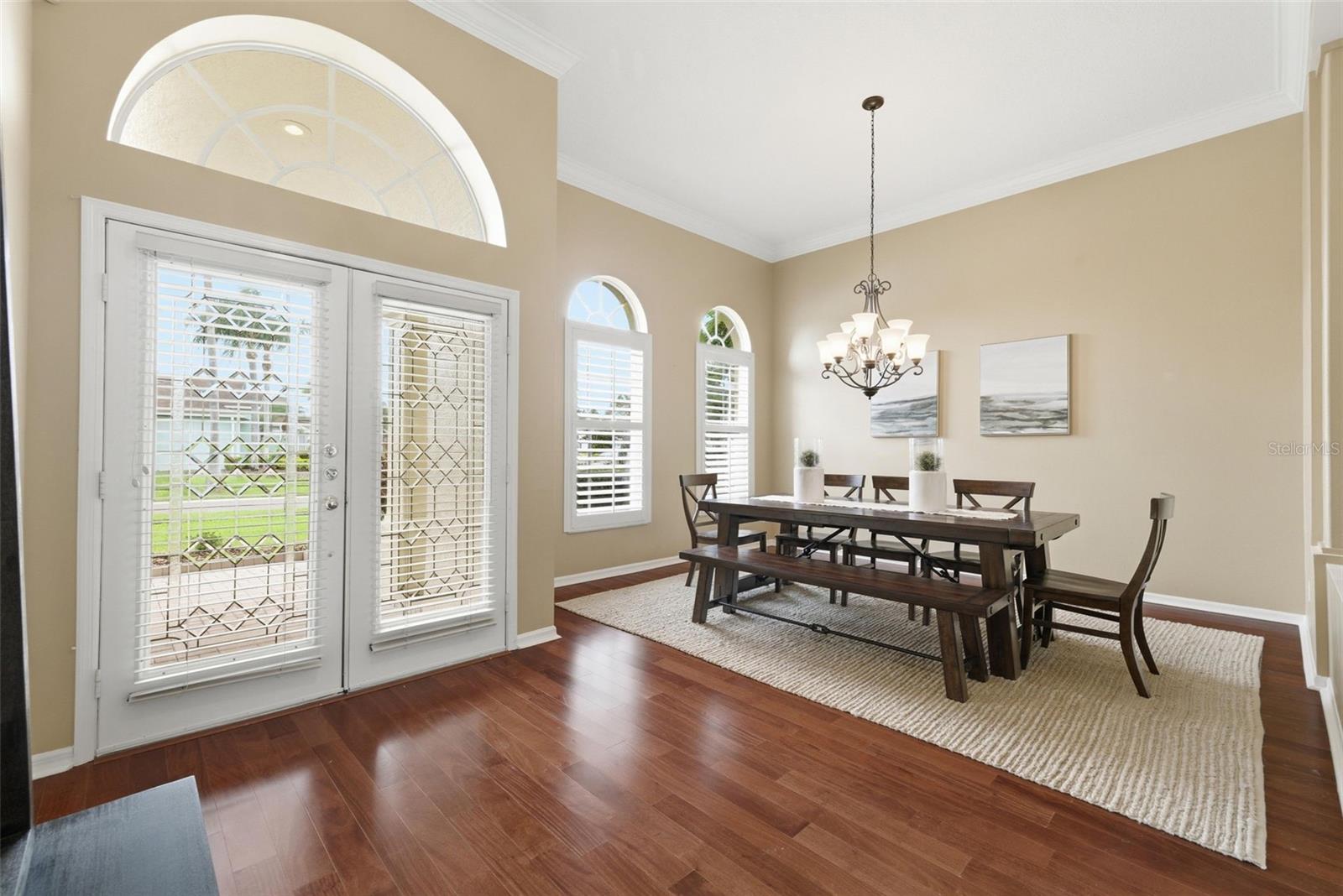 Double leaded glass front doors