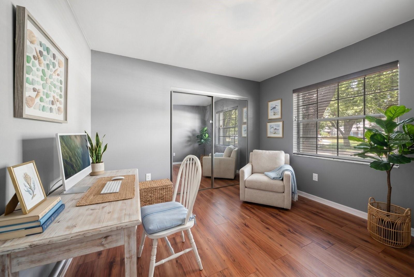 Virtually staged guest bedroom 1