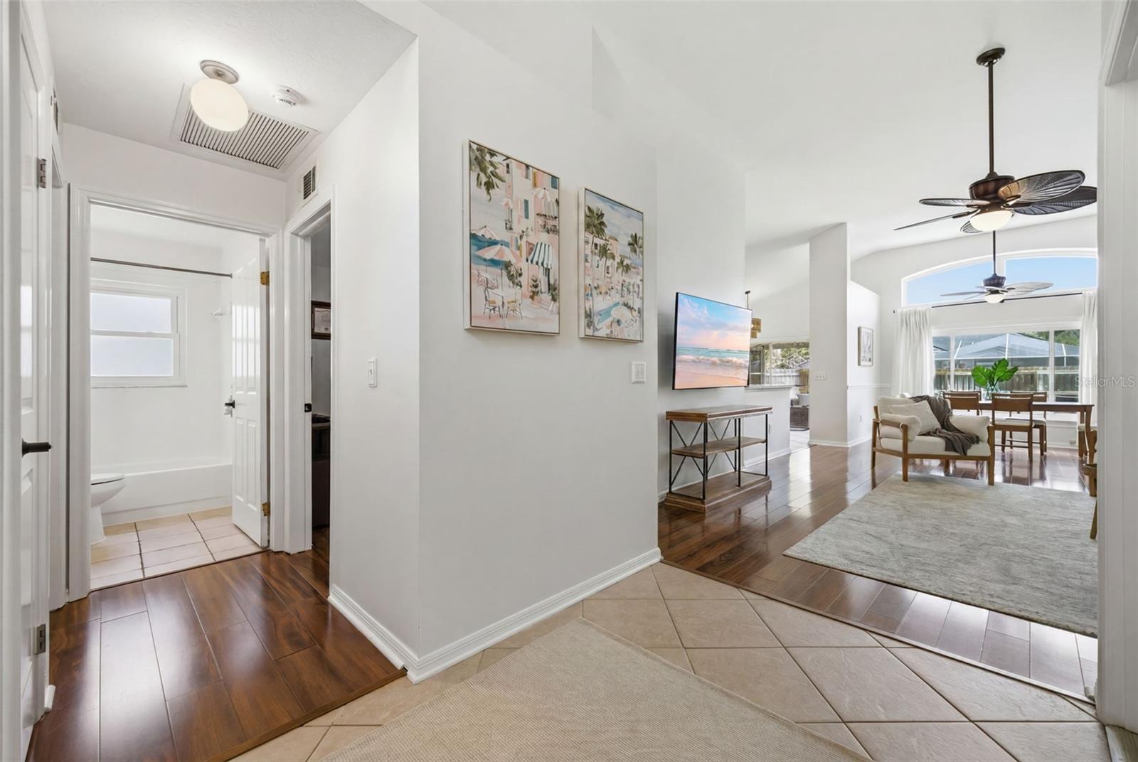 Spacious entry area