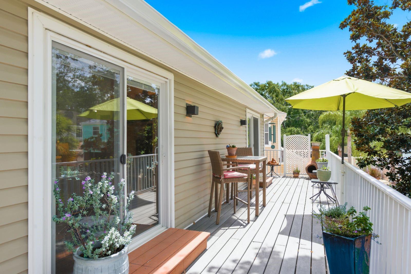 Sliding glass door from Living room onto Trex deck.